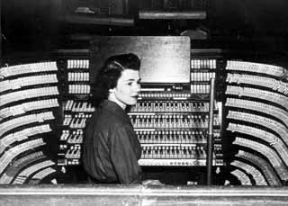 Wilma Jensen at the West Point Chapel organ, Westpoint, New York