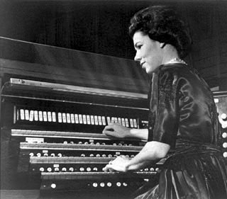 Wilma Jensen at the console of First Presbyterian Church in Oklahoma City