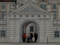 Entering Herzogenburg Monastery through the beautiful front gate.