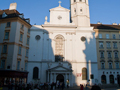 The facade of the Michaelerkirche in Vienna.