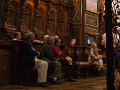 Here our group listens to the refined sounds of the 2008 Kogler organ in the intimate choir space in Schlagl.