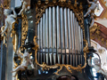 The one manual 1746 Rumel organ is located directly above the choir.