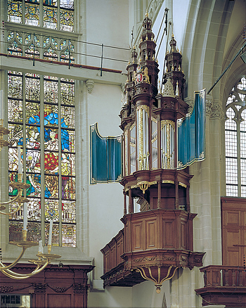 1651 van Hagerbeer Transeptorgel organ at the Nieuwe Kerk, Amsterdam, The Netherlands