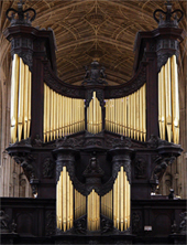 [(1968 Harrison at King’s College Chapel, Cambridge, England]